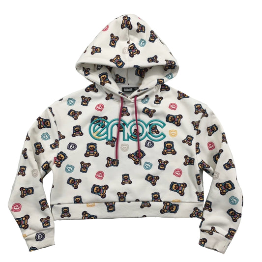 ENOC White Cropped Hoodie